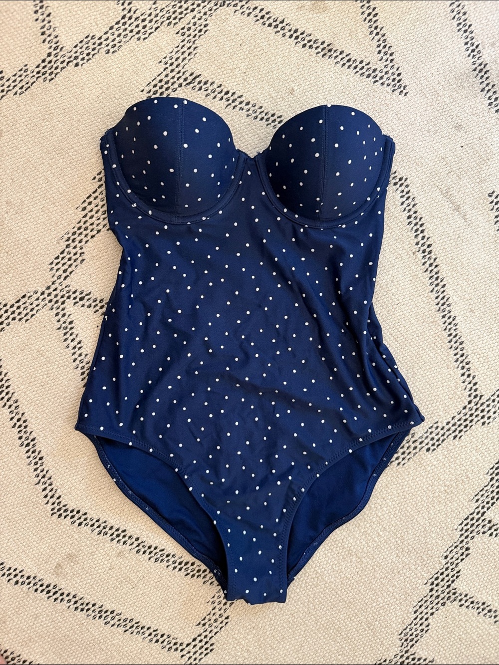 Old Navy Polka Dot Strapless One-Piece Swimsuit size small